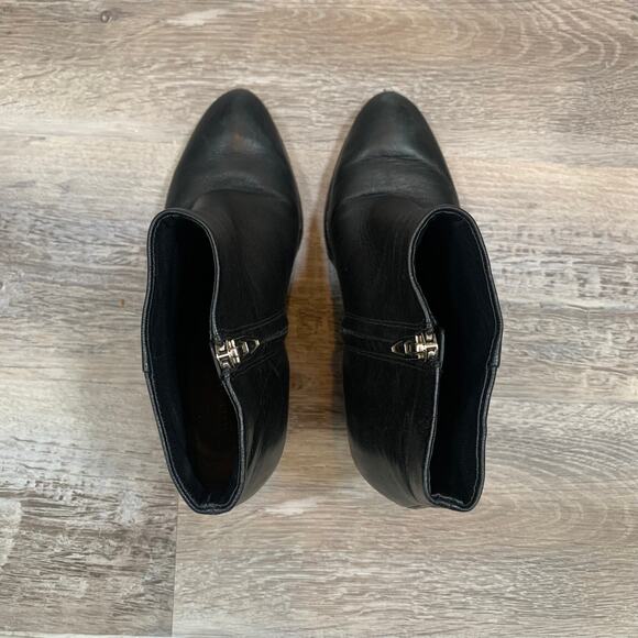 Alexander Wang Gabi Black Leather Booties 6.5 Silver Cutout Heel Ankle Boots - Picture 4 of 9